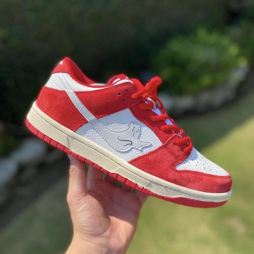 Cherry Red Ghost Custom Dunks